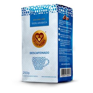 Café Torrado e Moído 3 Corações Descafeinado 250g