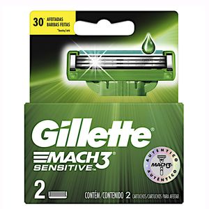 Carga Mach 3 Sensitive Gillette com 2 Unidades