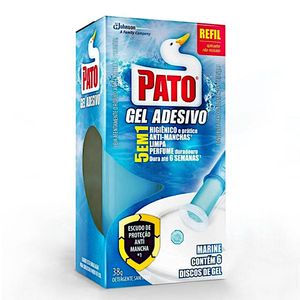Desodorizador Sanitário Pato Gel Adesivo Marine Refil | Com 6 Unidades