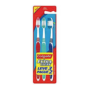 Escova Dental Colgate Extra Clean Media Leve 3 Pague 2