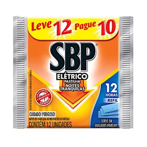 Inseticida Elétrico SBP Pastilha Refil Leve 12 Pague 10 Unidades