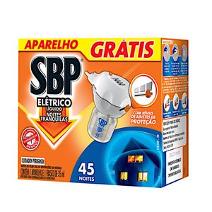 Inseticida Elétrico SBP 45 Noites Refil Grátis Aparelho 35ml