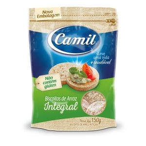 Biscoito de Arroz Camil Integral Tradicional 150g