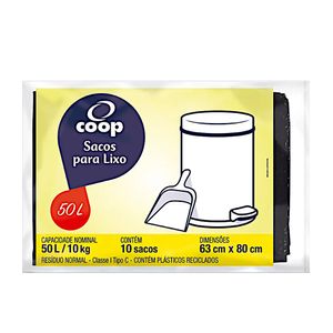 Saco para Lixo Coop 50 Litros com 10 Unidades