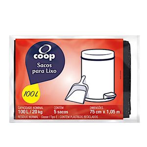 Saco para Lixo Coop 100 Litros com 5 Unidades