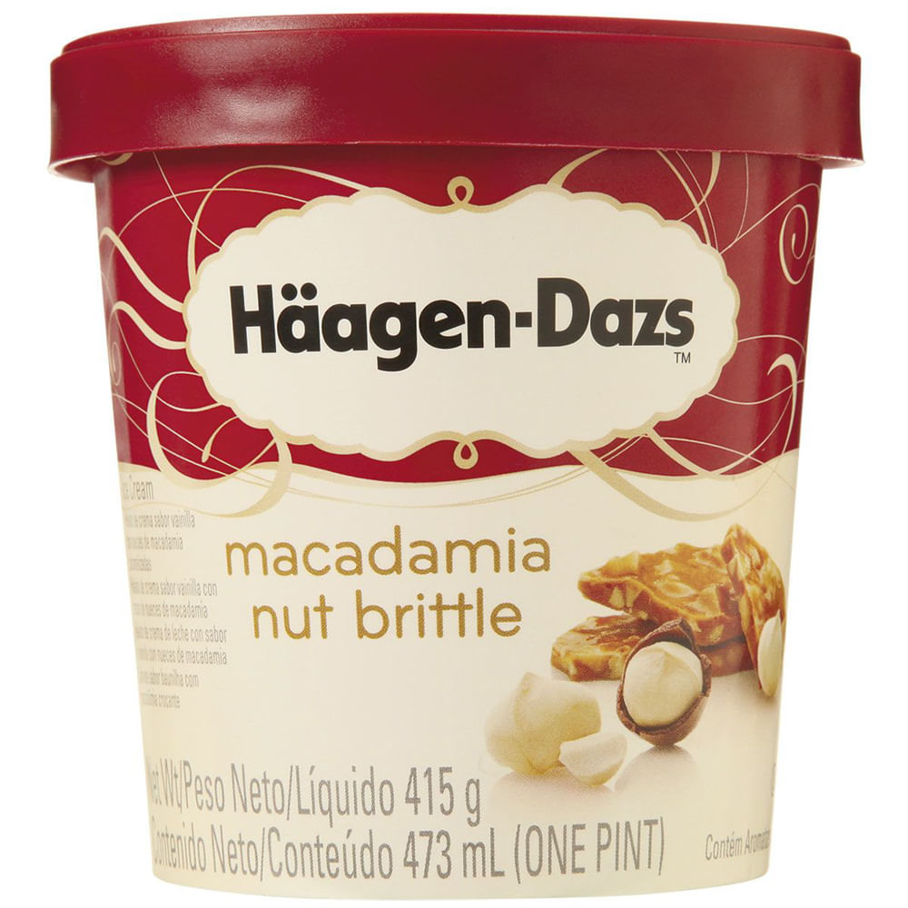 Sorvete de Baunilha com Macadâmia Häagen-Dazs 473ml - Supermercado