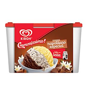 Sorvete Cremosíssimo Creme Chocolate Flocos Kibon 2 Litros