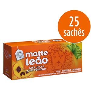 Chá Matte Leão Pêssego | Com 25 Sachês