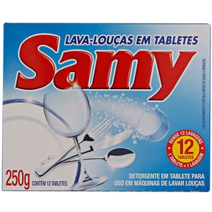 Detergente em Tablete para Máquina de Lavar Louças Samy com 12 Unidades 250g