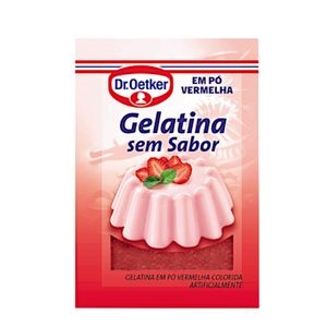 Gelatina Dr. Oetker sem Sabor Vermelha 24g | Caixa com 30 Unidades