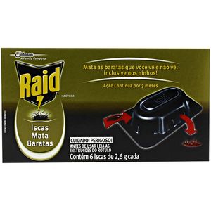 Inseticida Raid Isca Mata Barata | Com 6 Unidades