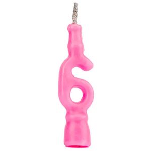 Vela de Aniversário nº 6 Rosa Kirey