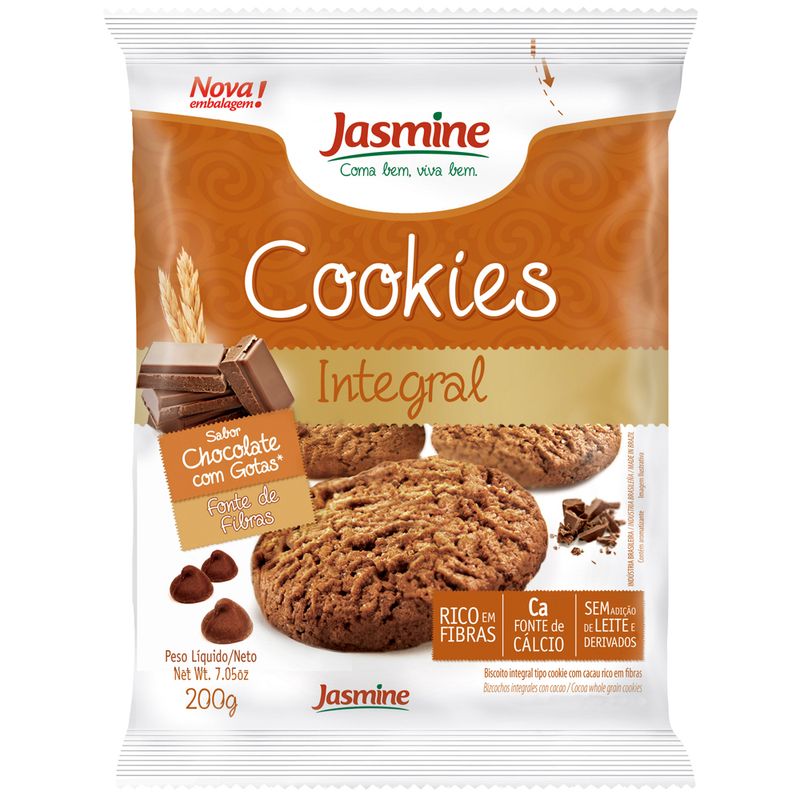Cookies Jasmine Integral Chocolate com Gotas 150g - Supermercado Coop
