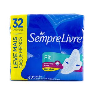 Absorvente Cobertura Suave  com Abas Fit com 32 Unidades Sempre Livre