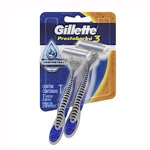 Aparelho de Barbear Prestobarba 3 gillette Masculino com 2 Unidades