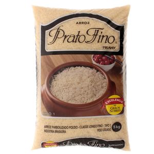 Arroz Parboilizado Prato Fino Tipo 1 5kg