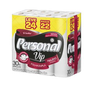 Papel Higiênico Folha Dupla Personal Leve 24 Pague 22 com 30 Metros