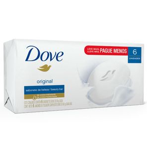 Sabonete Cremoso Dove Branco com 6 Unidades 90g