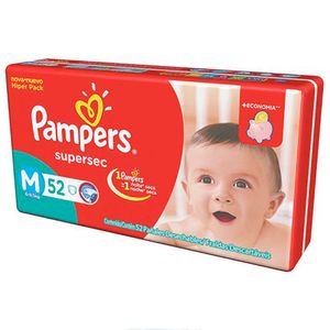 Fralda Pampers Básica Hiper M com 52 Unidades