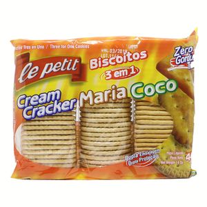 Biscoito 3 em 1 Cracker Maria Coco Le Petit 400g