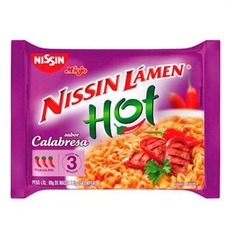 Macarrão Instantaneo Nissin Lámen Hot Calabresa 85g - Supermercado
