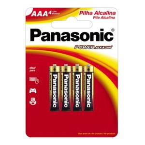 Pilha Panasonic Alcalina Palito AAA | Com 4 Unidades