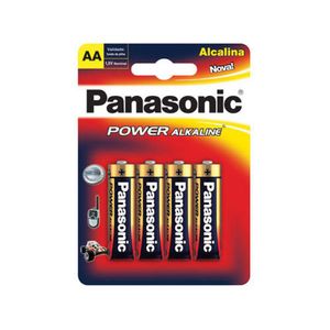 Pilha Panasonic Alcalina Pequena AA | Com 4 Unidades