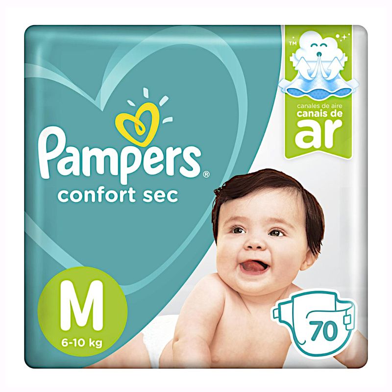Fralda Pampers Confort Sec Super M com 70 Unidades - Supermercado Coop