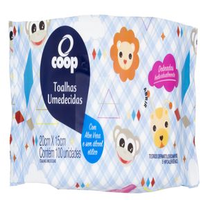 Toalha Umedecida Coop com 100 Unidades