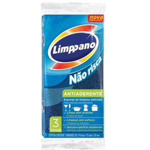 Esponja Multiuso Limppano Antiaderente Não Risca | Com 3 Unidades