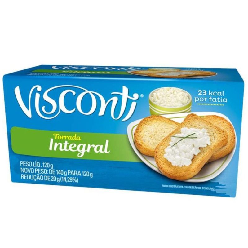 トトバター　120g Torrada Integral Visconti 120g - Supermercado Coop