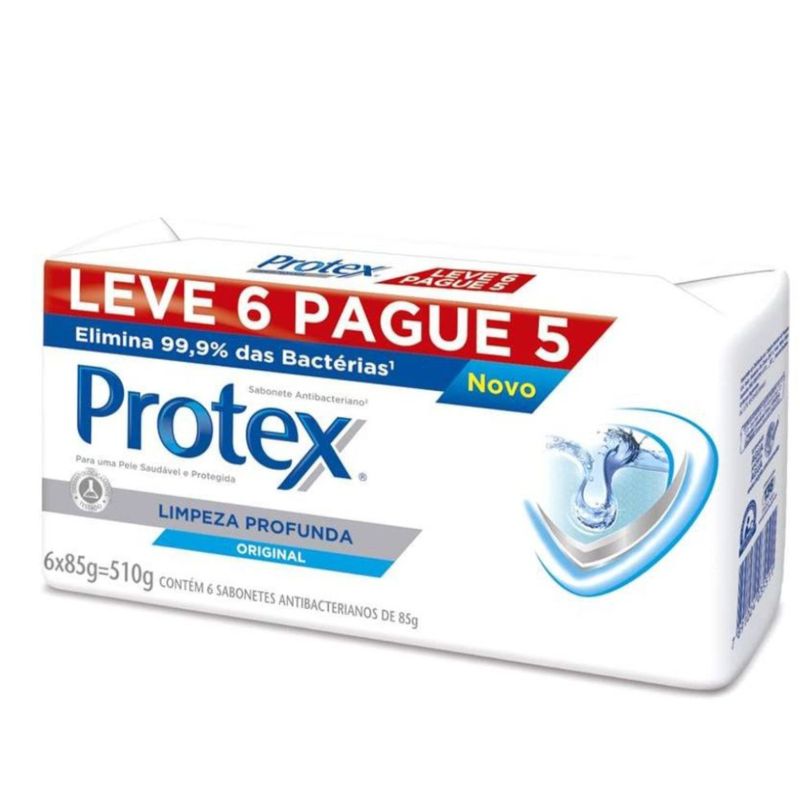 Sabonete-em-barra-antibacteriano-limpeza-profunda-original-leve-6-pague-5-Protex-85g-s