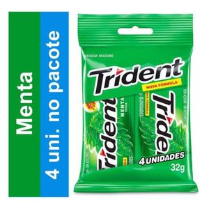 Chiclete sabor menta Trident com 4 unidades