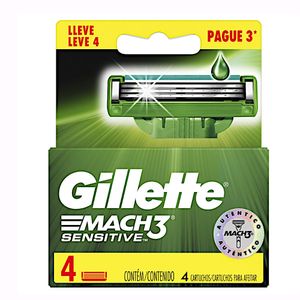 Cartucho para Barbear Gillette Mach 3 Sensitive