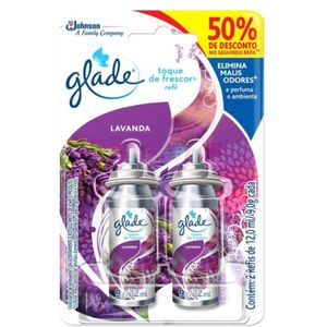 Odorizador de Ambiente Glade Toque de Frescor Lavanda Refil 12ml | Com 2 Unidades