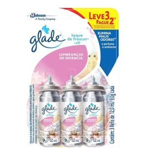 Refil para odorizador toque de frescor lembrança de infância leve 3 pague 2 Glade 12ml