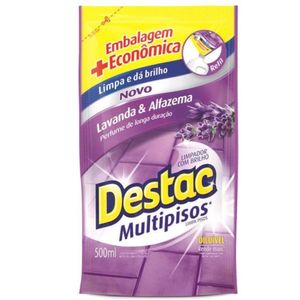 Limpador com brilho multipiso lavanda e alfazema refil Destac 500ml