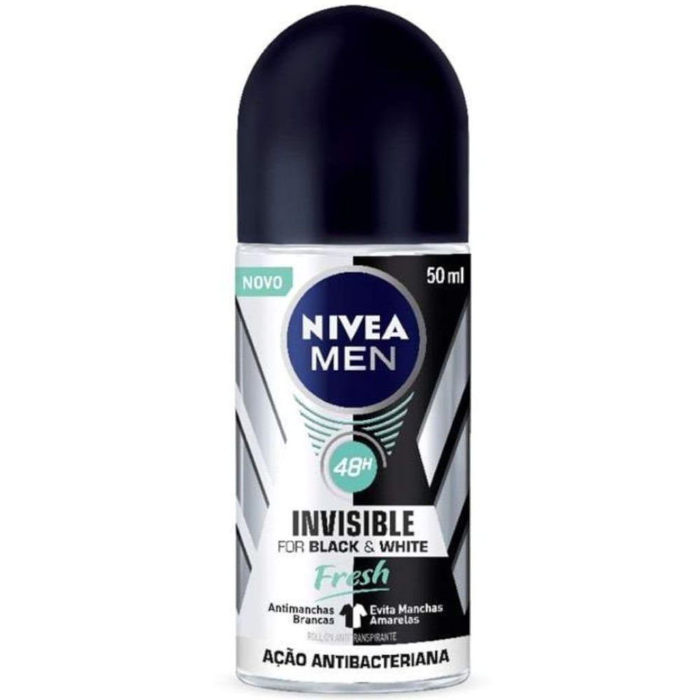 Desodorante Roll On Invisible for Black & White Fresh Nivea 50ml