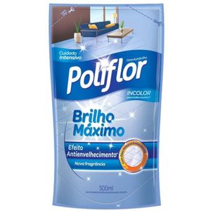 Cera para Pisos Poliflor Brilho Máximo Incolor Refil Sachê 500ml