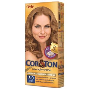 Tinta permanente para cabelo 8.0 louro claro Cor & Ton 125g