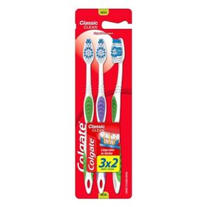 Escova dental classic clean macia leve 3 pague 2 unidades Colgate