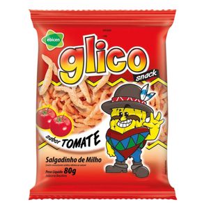 Salgadinho de milho snack sabor tomate Glico 80g