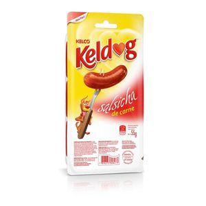 Alimento para cães snack salsicha sabor carne Keldog 55g
