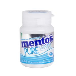 Chiclete Mentos Pure Fresh White Menta Garrafa 56g