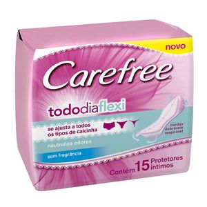 Protetor Diário Total Flexi sem Perfume com 15 Unidades Carefree