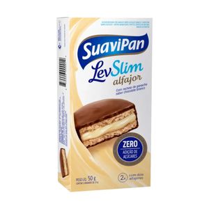 Alfajor recheio de chocolate branco com 2 unidades Suavipan 50g
