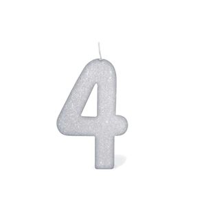 Vela de aniversário nº4 branca Kirey