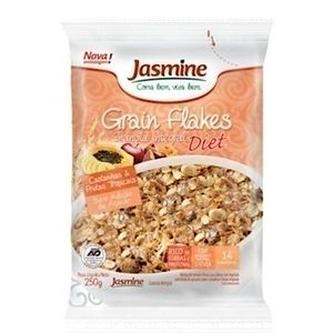 Granola integral grain flakes diet castanhas e frutas tropicais Jasmine 250g