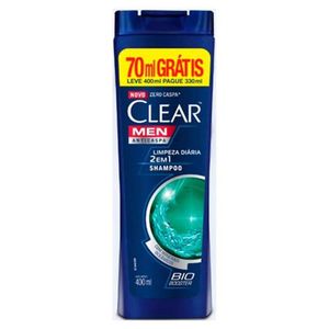 Shampoo anticaspa men limpeza diária 2 em 1 Clear 400ml