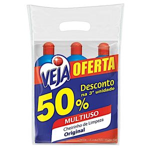 Kit com 3 limpa multiuso original squeeze com 50% desconto na 3º unidade Veja 500ml